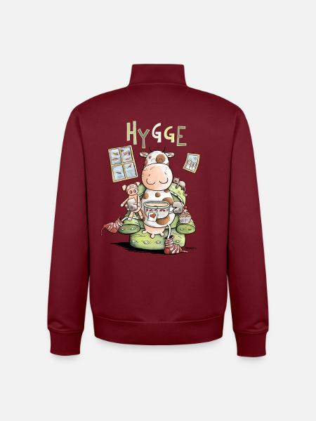 Cows also have Hygge I cow - Unisex Organic Zip Sweatshirt by Stanley/Stella - burgundy