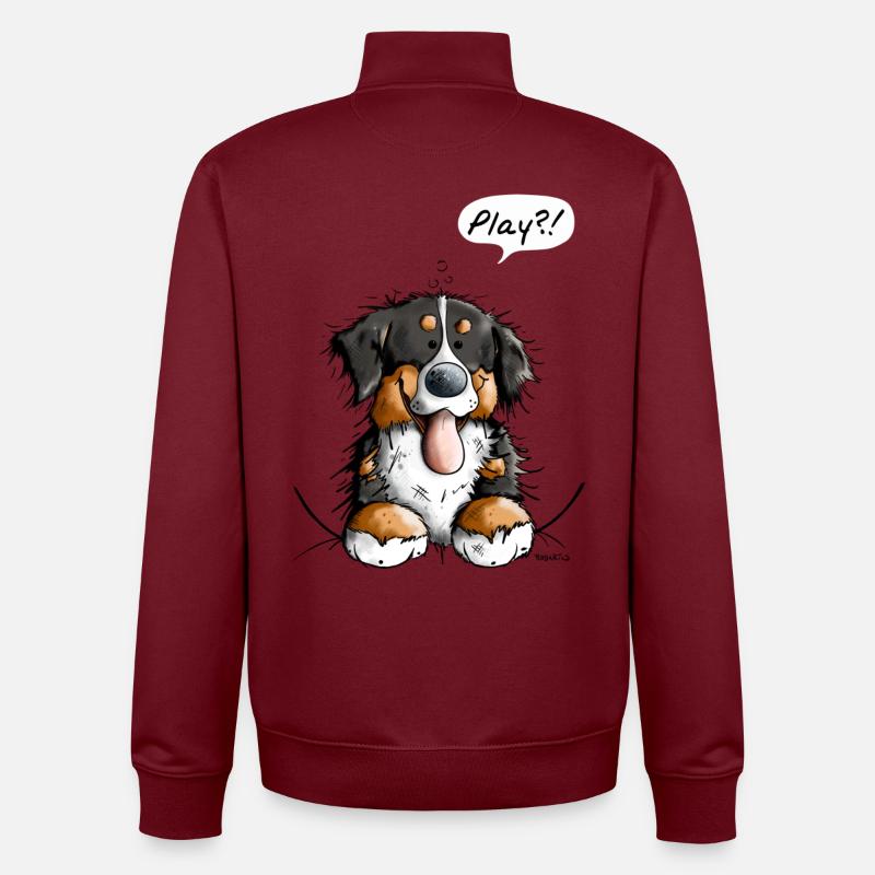 Heureux Bouvier Bernois - Chiens - Cadeau - Sweat zippé unisexe en coton bio Stanley/Stella - bordeaux