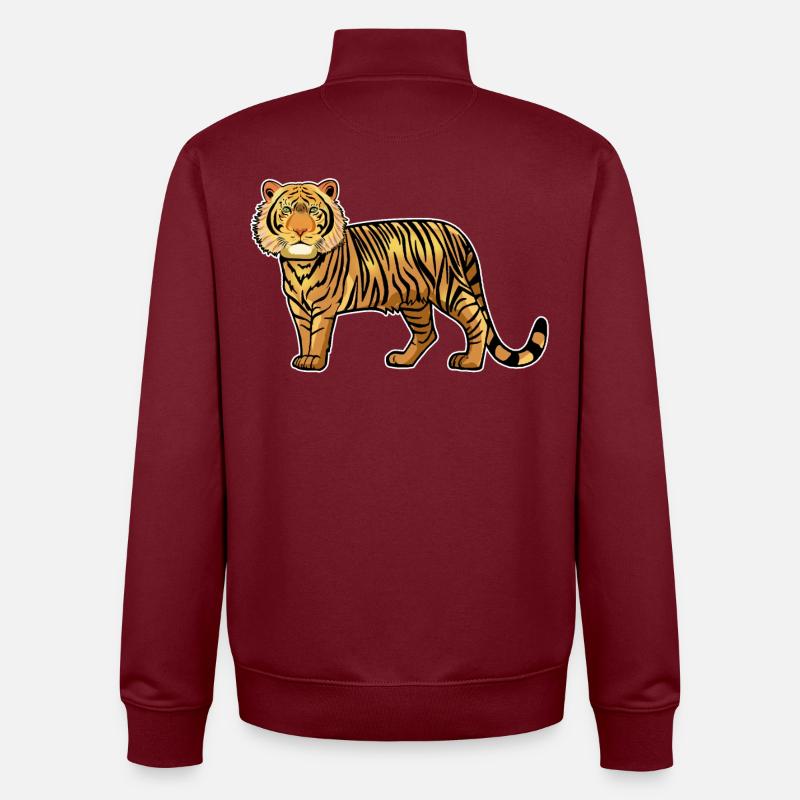 A tiger - Unisex Organic Zip Sweatshirt by Stanley/Stella - burgundy