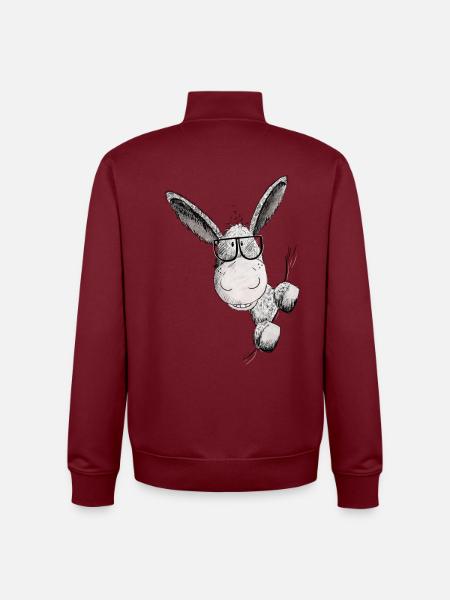 Burro con gafas de sol I motivo animal burrito - Sudadera unisex con cremallera de algodón orgánico de Stanley/Stella - rojo burdeos
