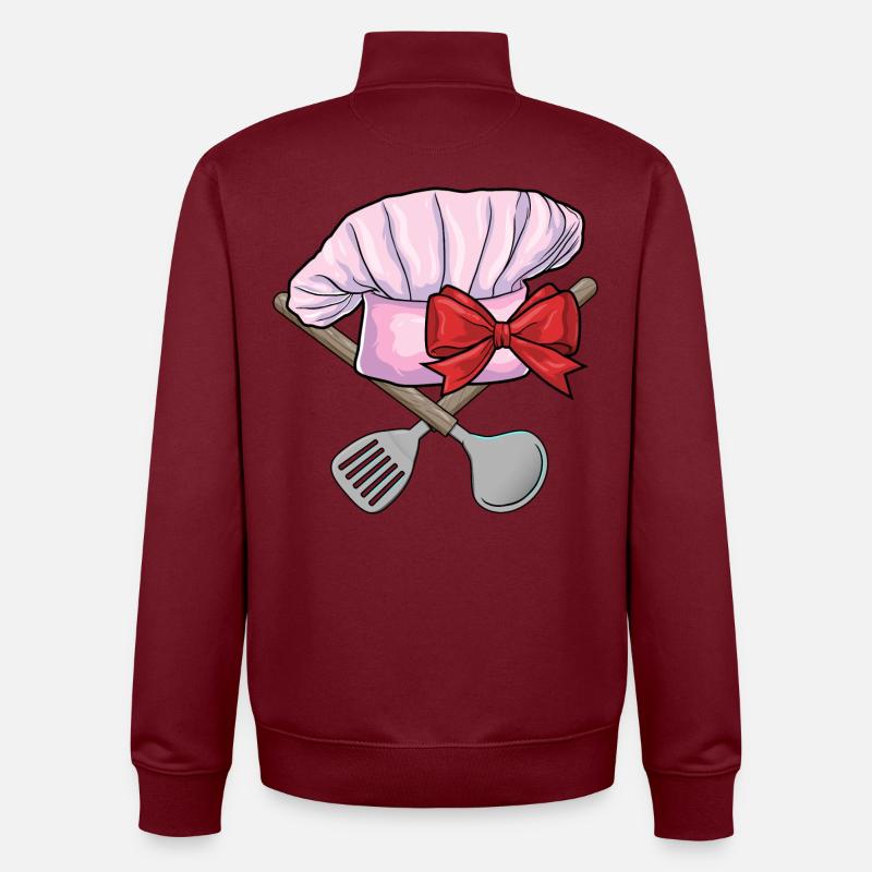 Cooking Chef's Hat Kitchen - Unisex Organic Zip Sweatshirt by Stanley/Stella - burgundy