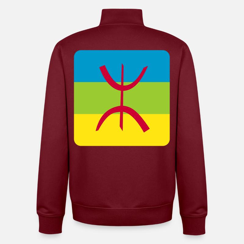 berber flagge aufkleber amazigh ref - Unisex Organic Zip Sweatshirt von Stanley/Stella - Burgunderrot