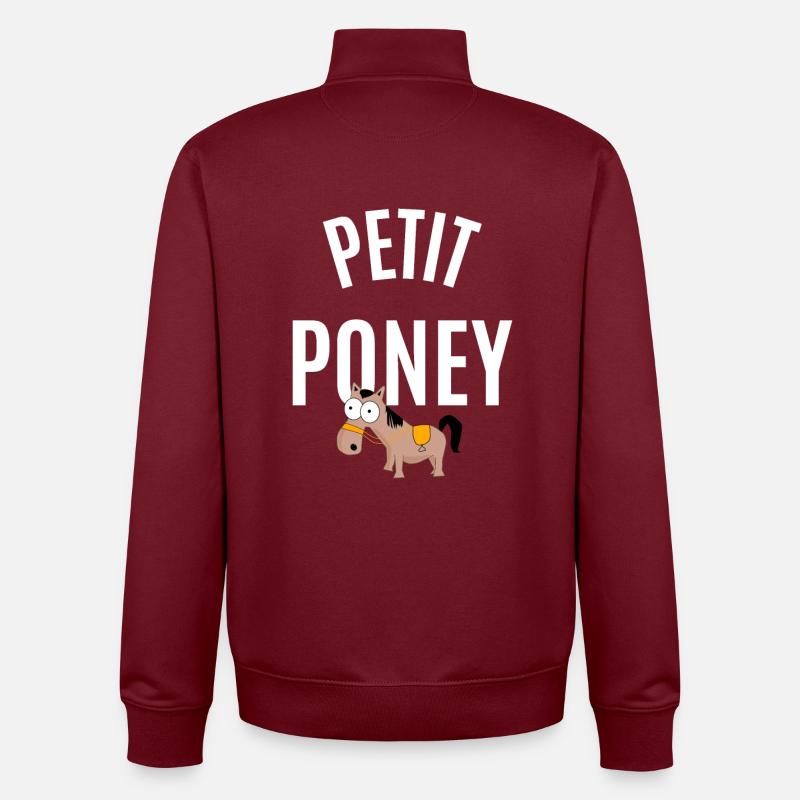 Petit poney - Sweat zippé unisexe en coton bio Stanley/Stella - bordeaux