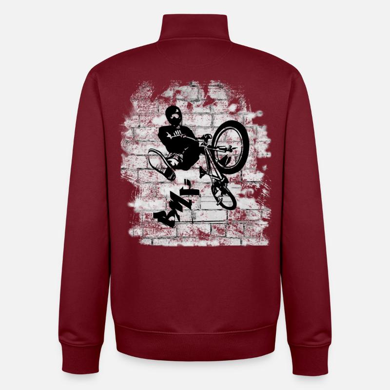 BMX - Sweat zippé unisexe en coton bio Stanley/Stella - bordeaux