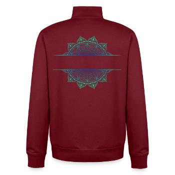 Mandala Cyan Green - Unisex Organic Zip Sweatshirt von Stanley/Stella - Burgunderrot - Hinten - AI Model Male 185 dark (185cm)