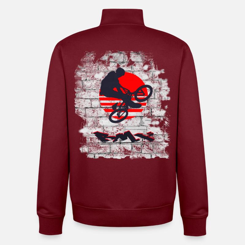 Le BMX - Sweat zippé unisexe en coton bio Stanley/Stella - bordeaux