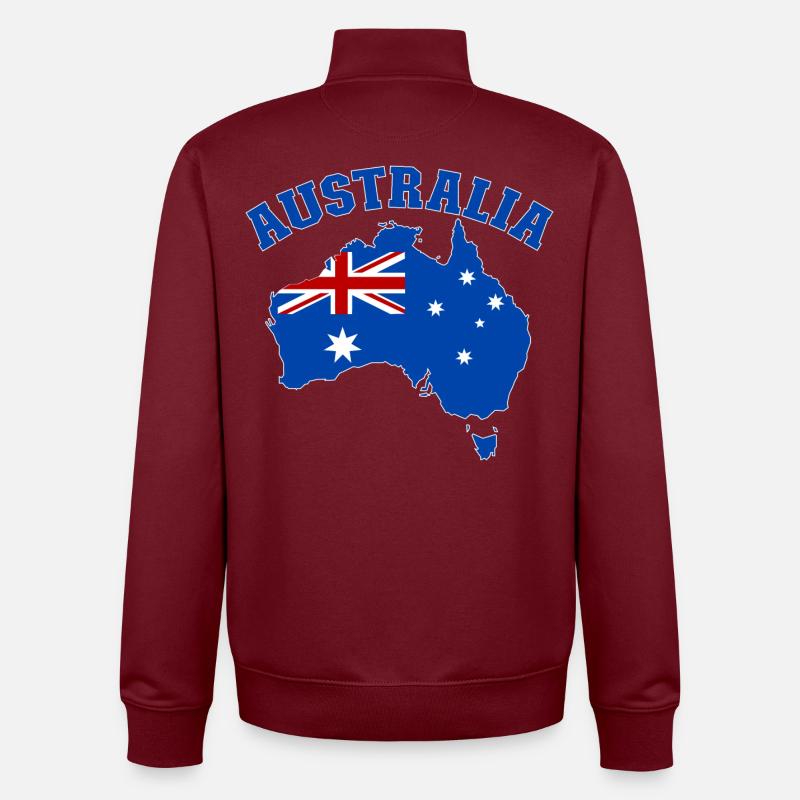 Australie Australie Drapeau - Sweat zippé unisexe en coton bio Stanley/Stella - bordeaux