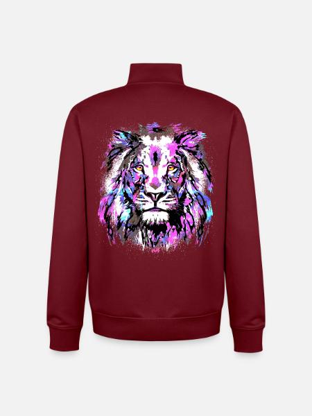 Sternzeichen Löwe Bunt - Grosskatze - Wildlife - Unisex Organic Zip Sweatshirt von Stanley/Stella - Burgunderrot