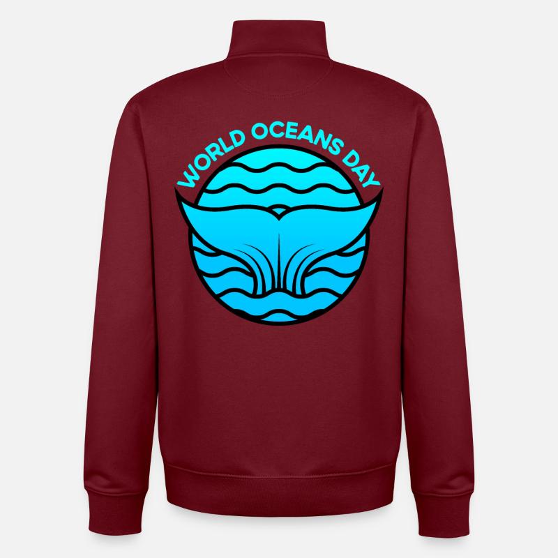 Welttag der Ozeane - Unisex Organic Zip Sweatshirt von Stanley/Stella - Burgunderrot