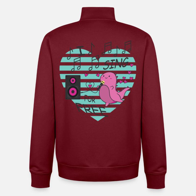 Je chante gratuitement - Sweat zippé unisexe en coton bio Stanley/Stella - bordeaux