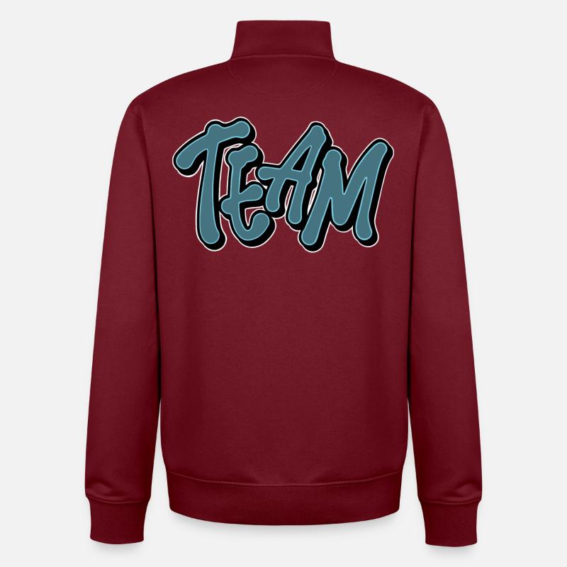 Équipe - Sweat zippé unisexe en coton bio Stanley/Stella - bordeaux