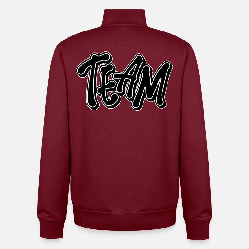 Équipe - Sweat zippé unisexe en coton bio Stanley/Stella - bordeaux