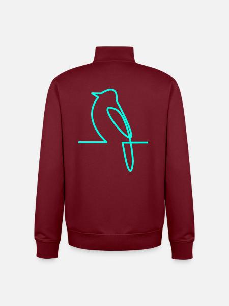 Neonvogel am Ast - Unisex Organic Zip Sweatshirt von Stanley/Stella - Burgunderrot