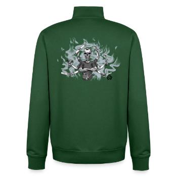 All-rounder, all-rounder, caretaker, craftsman - Unisex Organic Zip Sweatshirt by Stanley/Stella - bottle green - Back - AI Model Male 185 dark (185cm)