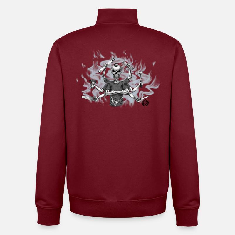 Polyvalent, polyvalent, gardien, artisan - Sweat zippé unisexe en coton bio Stanley/Stella - bordeaux
