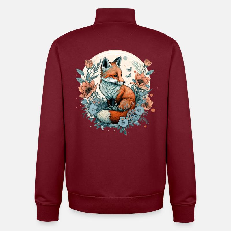 Fuchs - Unisex Organic Zip Sweatshirt von Stanley/Stella - Burgunderrot