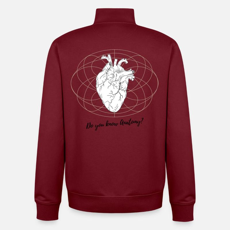 Herz trifft Geometrie - Unisex Organic Zip Sweatshirt von Stanley/Stella - Burgunderrot