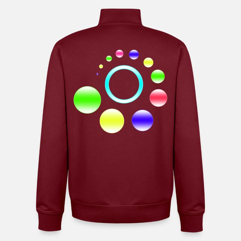 Neon Orbit Ringburst - Unisex Organic Zip Sweatshirt by Stanley/Stella - burgundy