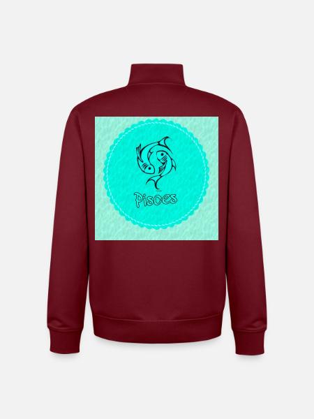Poissons - Sweat zippé unisexe en coton bio Stanley/Stella - bordeaux