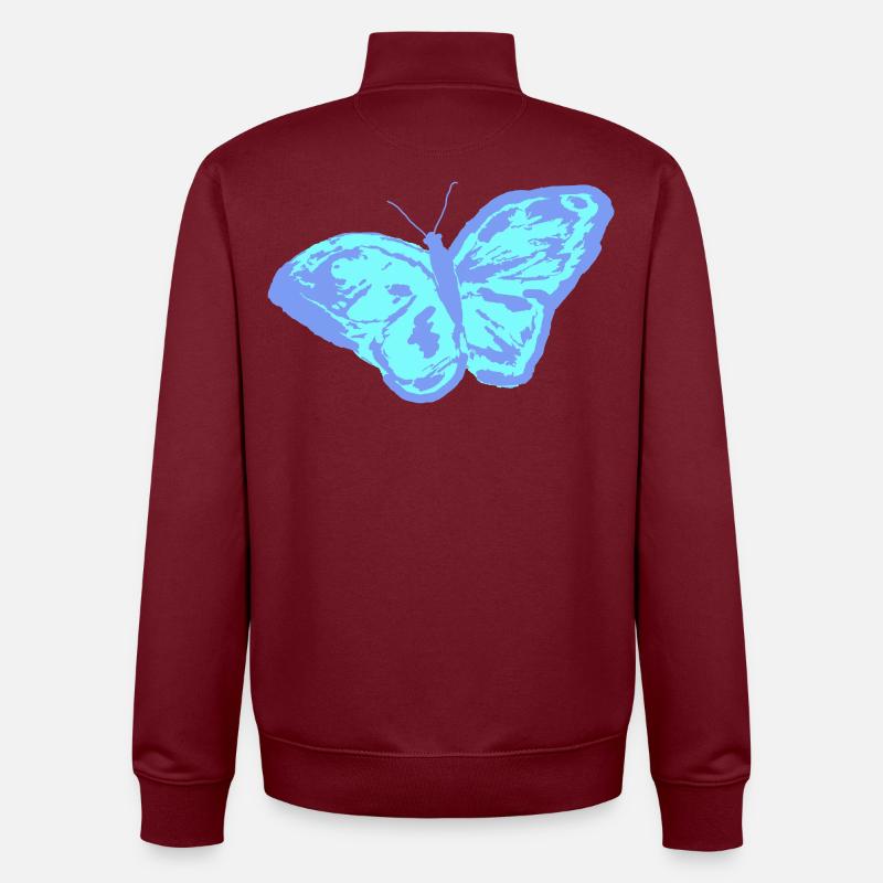 Papillon - Sweat zippé unisexe en coton bio Stanley/Stella - bordeaux