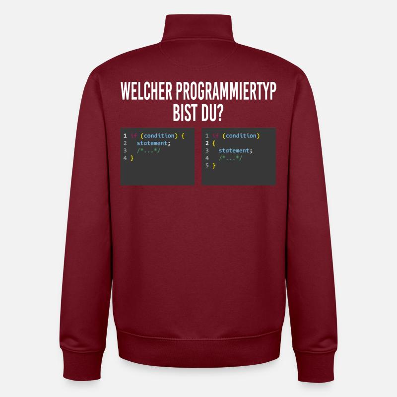 Welcher Programmiertyp bist du? - Unisex Organic Zip Sweatshirt von Stanley/Stella - Burgunderrot