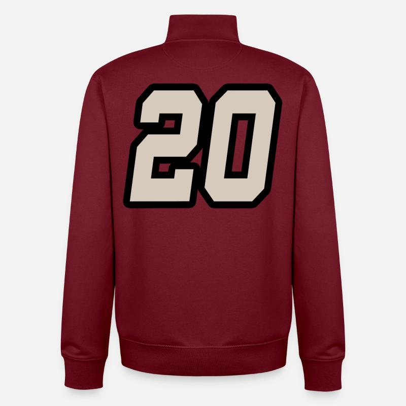 Nummer zwanzig 20 - Unisex Organic Zip Sweatshirt von Stanley/Stella - Burgunderrot