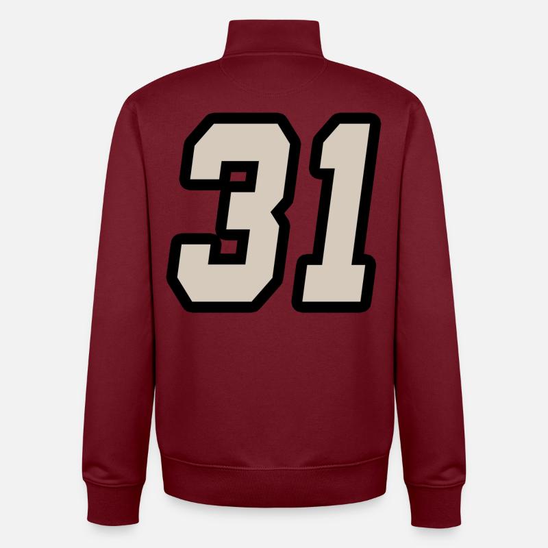 Nummer einunddreißig 31 - Unisex Organic Zip Sweatshirt von Stanley/Stella - Burgunderrot