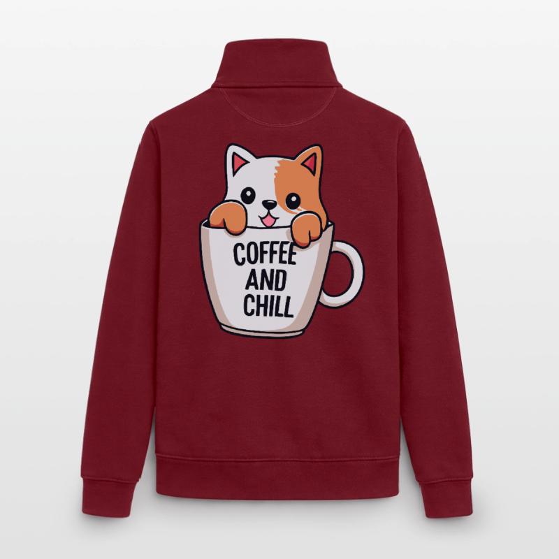 chat mignon dans la conception d’une tasse à café Sweat zippé unisexe en coton bio Stanley/Stella