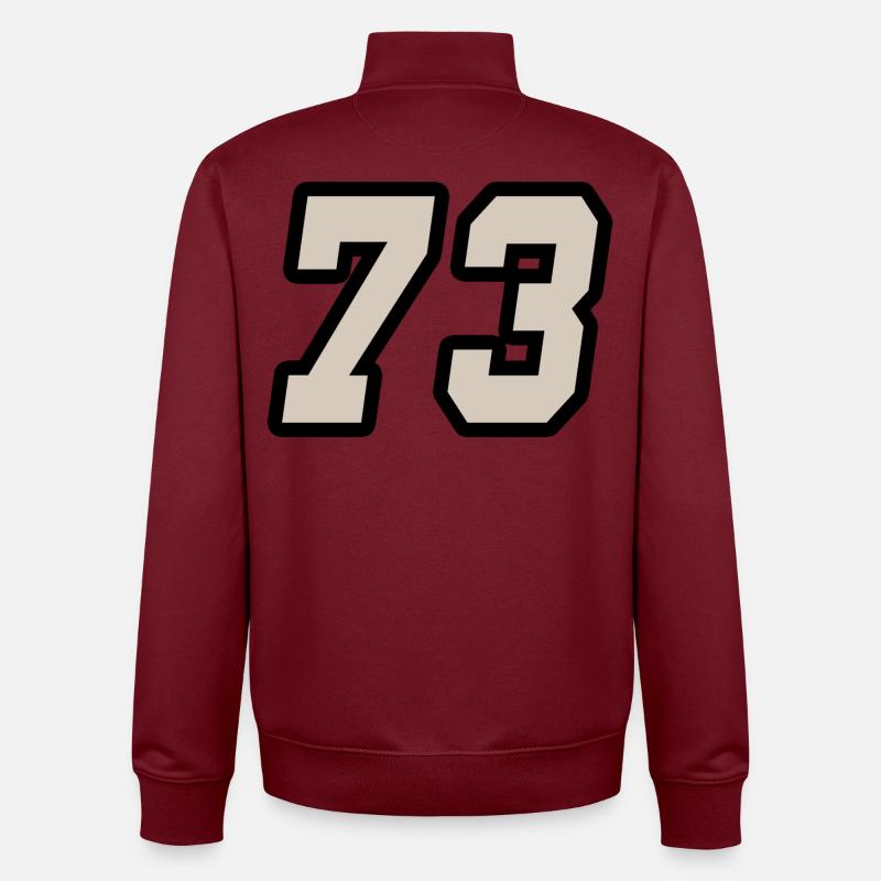 Nummer dreiundsiebzig 73 - Unisex Organic Zip Sweatshirt von Stanley/Stella - Burgunderrot