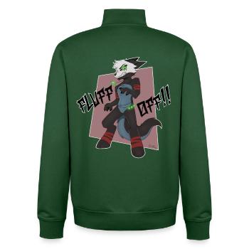 Abyss - Fluff Off!! (from Bunneko_Arts) - Unisex Organic Zip Sweatshirt by Stanley/Stella - bottle green - Back - AI Model Male 185 dark (185cm)
