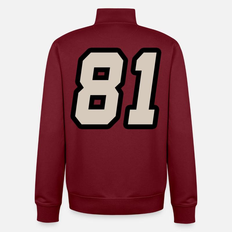 Nummer einundachtzig 81 - Unisex Organic Zip Sweatshirt von Stanley/Stella - Burgunderrot