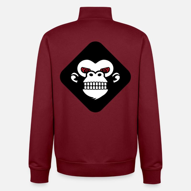 Gorilla-Zahn-Logo - Unisex Organic Zip Sweatshirt von Stanley/Stella - Burgunderrot