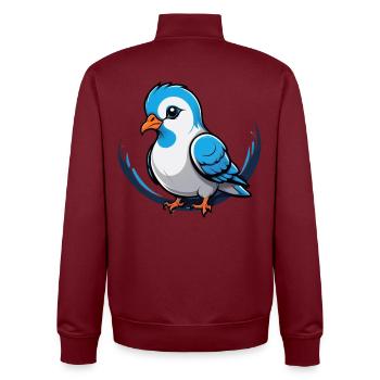 Little Dove Charm - Unisex Organic Zip Sweatshirt von Stanley/Stella - Burgunderrot - Hinten - AI Model Male 185 dark (185cm)