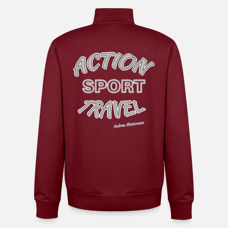 Action Sport Voyage - Sweat zippé unisexe en coton bio Stanley/Stella - bordeaux