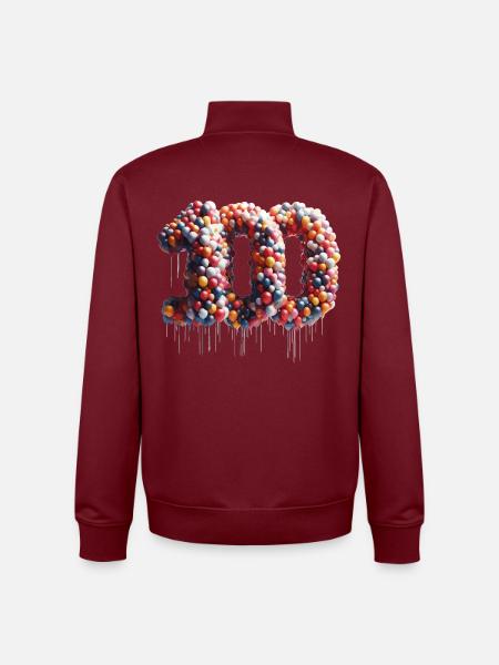 Ballons 100 ans Cadeau d’anniversaire - Sweat zippé unisexe en coton bio Stanley/Stella - bordeaux