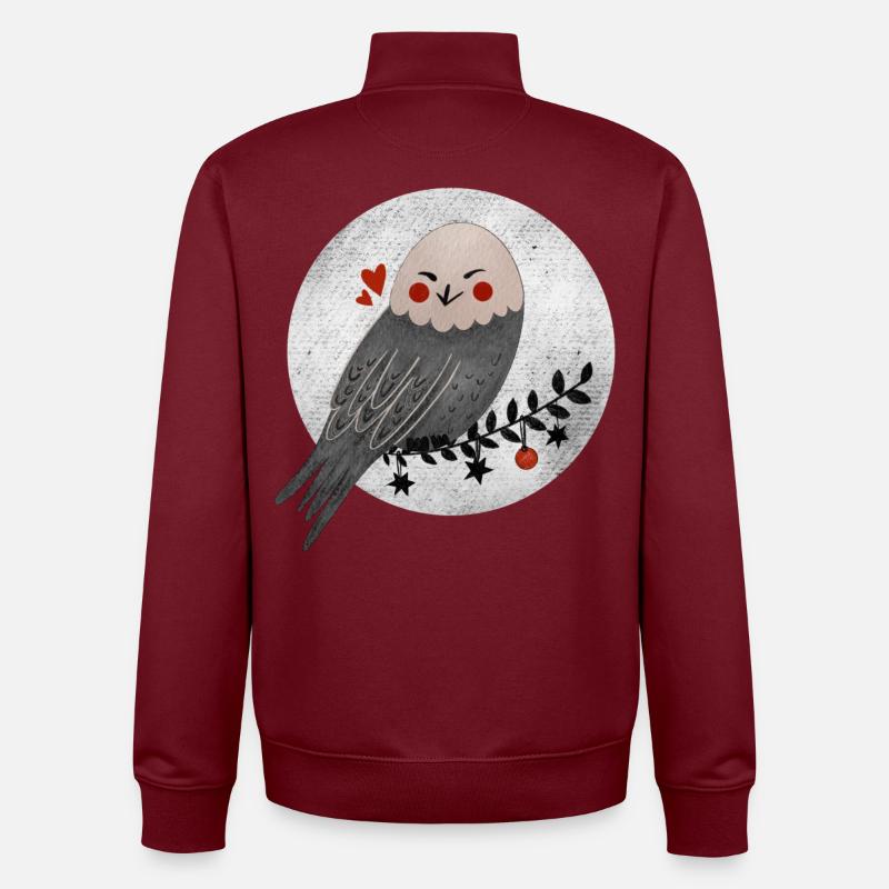 Weihnachtliche Eule - Unisex Organic Zip Sweatshirt von Stanley/Stella - Burgunderrot