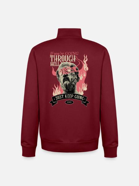 Si vous traversez l’enfer, continuez - Sweat zippé unisexe en coton bio Stanley/Stella - bordeaux