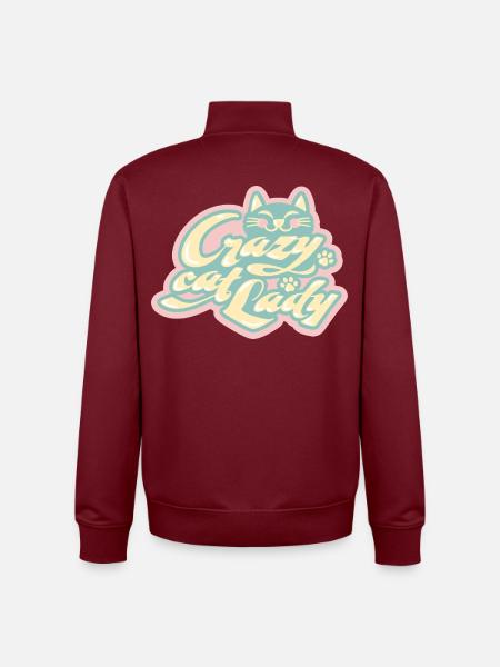 Crazy Cat Lady – Playful Cat Love - Unisex Organic Zip Sweatshirt by Stanley/Stella - burgundy