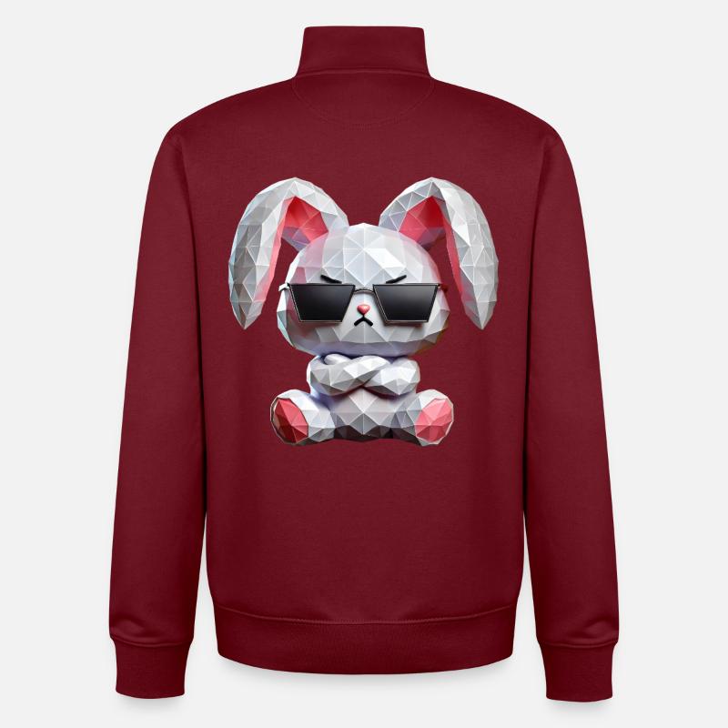 lapin lunettes de soleil - Sweat zippé unisexe en coton bio Stanley/Stella - bordeaux