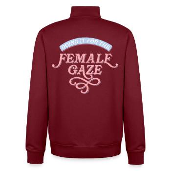 For the Female Gaze - Unisex Organic Zip Sweatshirt von Stanley/Stella - Burgunderrot - Hinten - AI Model Male 185 dark (185cm)