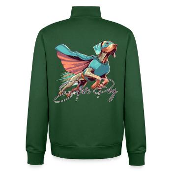Super chien braque de Weimar Weimi Cape Cadeau - Sweat zippé unisexe en coton bio Stanley/Stella - vert bouteille - Dos - AI Model Male 185 dark (185cm)