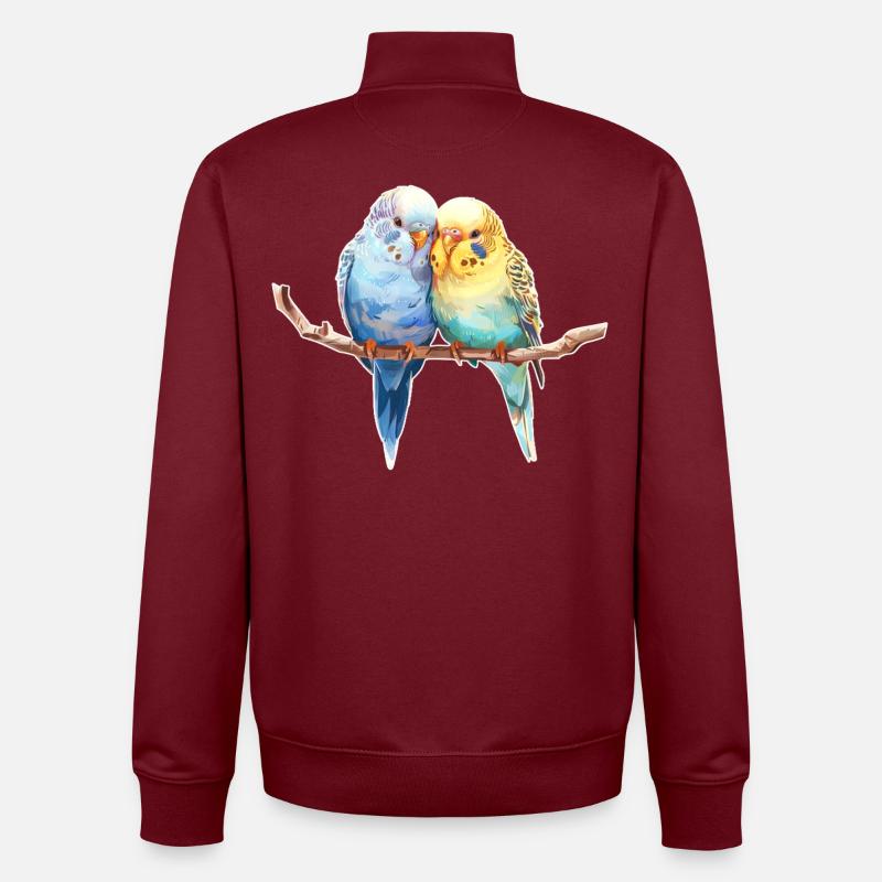 Paire de perruches - Sweat zippé unisexe en coton bio Stanley/Stella - bordeaux