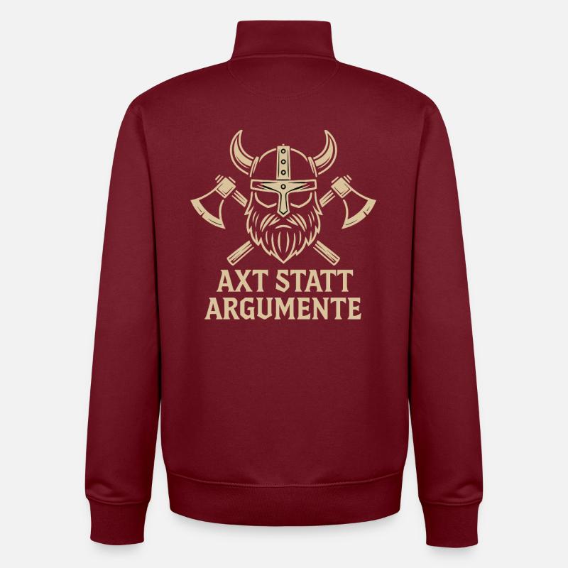Viking Axt statt Argumente - Unisex Organic Zip Sweatshirt von Stanley/Stella - Burgunderrot