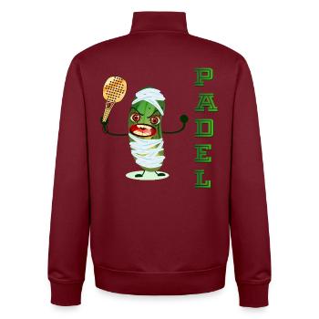 HALLOWEEN GHERKIN PICKLE PADEL - Unisex Organic Zip Sweatshirt by Stanley/Stella - burgundy - Back - AI Model Male 185 dark (185cm)