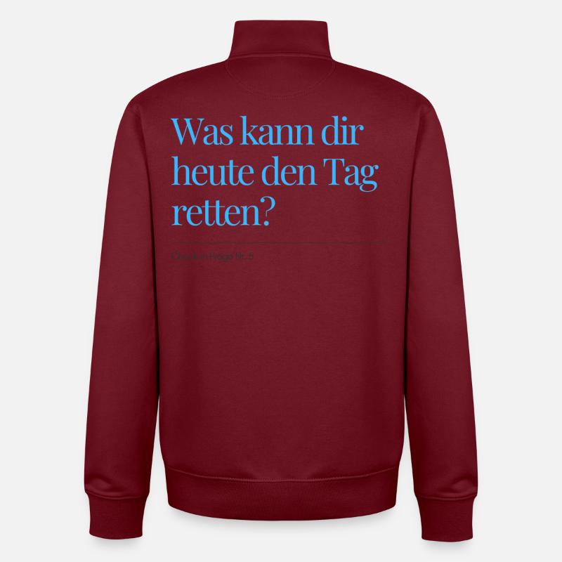 Check-in Question No. 5 - Unisex Organic Zip Sweatshirt by Stanley/Stella - burgundy