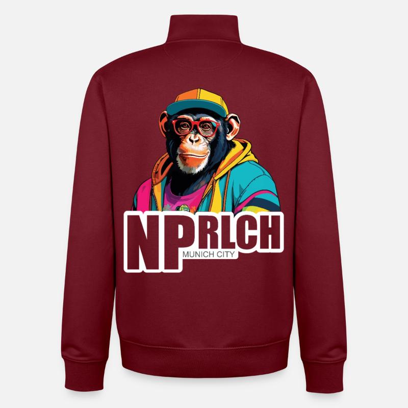 Munich Neuperlach - completely chilled different! - Unisex Organic Zip Sweatshirt by Stanley/Stella - burgundy