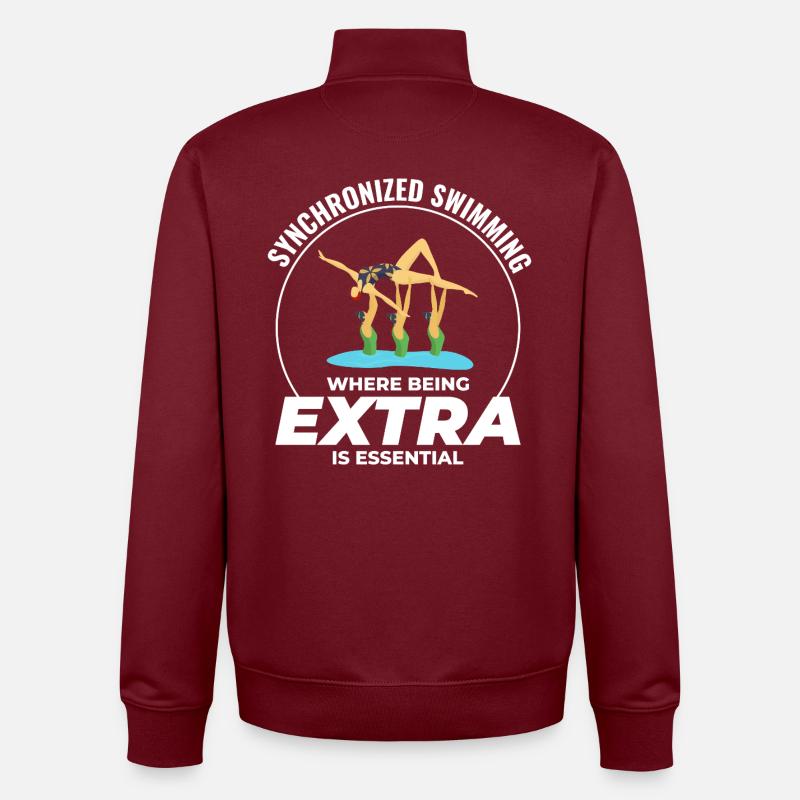 Natation synchronisée où être extra - Sweat zippé unisexe en coton bio Stanley/Stella - bordeaux