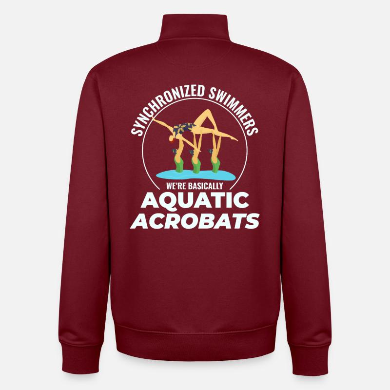 Wasserakrobaten Synchronschwimmen Humor - Unisex Organic Zip Sweatshirt von Stanley/Stella - Burgunderrot