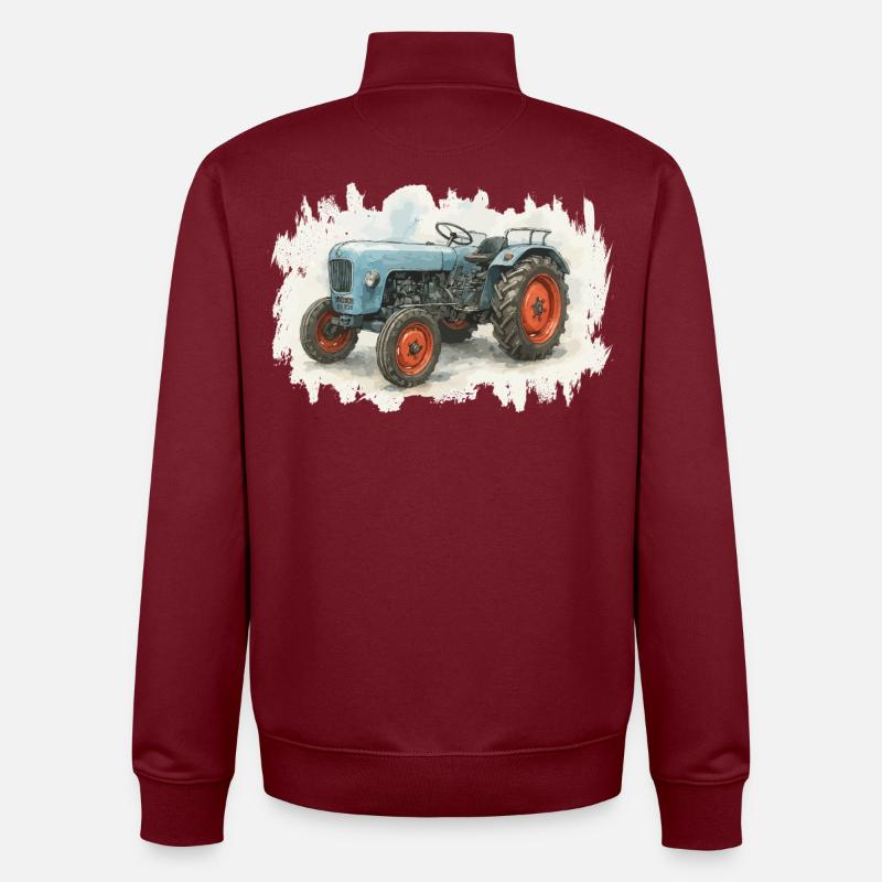 Königstraktor - Unisex Organic Zip Sweatshirt von Stanley/Stella - Burgunderrot