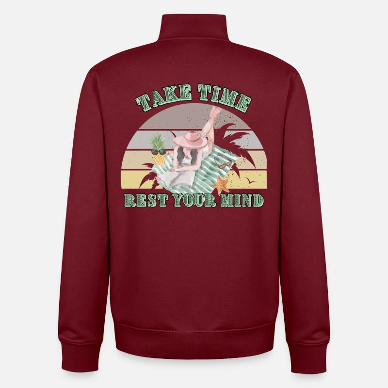 Erholsame Sommerpause - Unisex Organic Zip Sweatshirt von Stanley/Stella - Burgunderrot